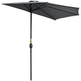 Polyester Half Parasol Umbrella 293cm Wide x 150cm Depth - Velmora