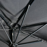 Polyester Half Parasol Umbrella 293cm Wide x 150cm Depth - Velmora