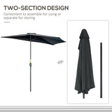 Polyester Half Parasol Umbrella 293cm Wide x 150cm Depth - Velmora