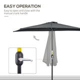 Polyester Half Parasol Umbrella 293cm Wide x 150cm Depth - Velmora