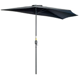 Polyester Half Parasol Umbrella 293cm Wide x 150cm Depth - Velmora