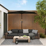 Polyester Half Parasol Umbrella 293cm Wide x 150cm Depth - Velmora