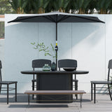 Polyester Half Parasol Umbrella 293cm Wide x 150cm Depth - Velmora