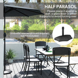 Polyester Half Parasol Umbrella 293cm Wide x 150cm Depth - Velmora