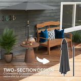 Polyester Half Parasol Umbrella 293cm Wide x 150cm Depth - Velmora