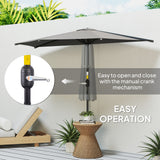 Polyester Half Parasol Umbrella 293cm Wide x 150cm Depth - Velmora