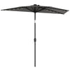 Polyester Half Parasol Umbrella With 25 Solar LED Light 265cm Wide x 135cm Depth - Velmora