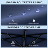 Polyester Half Parasol Umbrella With 25 Solar LED Light 265cm Wide x 135cm Depth - Velmora