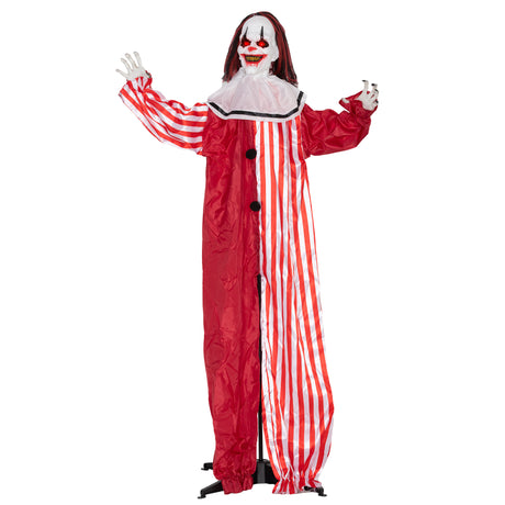 Polyester Halloween Animated Clown 165cm High With Glowing Eyes - Velmora