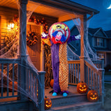 Polyester Halloween Animated Clown 167cm High With Glowing Eyes - Velmora