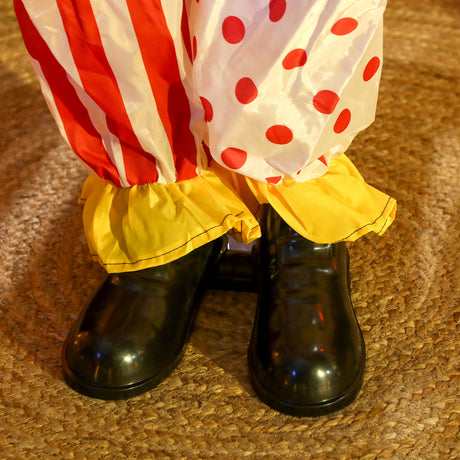 Polyester Halloween Animated Clown 180cm High With Glowing Eyes - Velmora