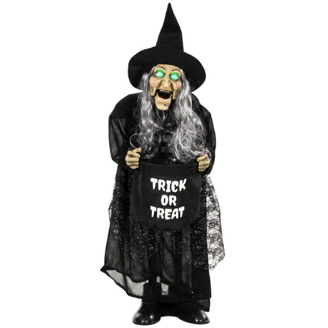 Polyester Halloween Animated Witch 94cm High - Velmora