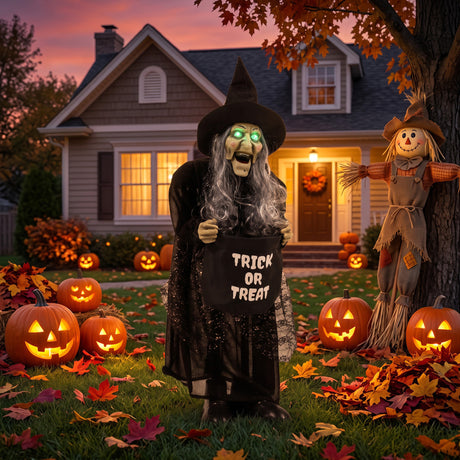 Polyester Halloween Animated Witch 94cm High - Velmora