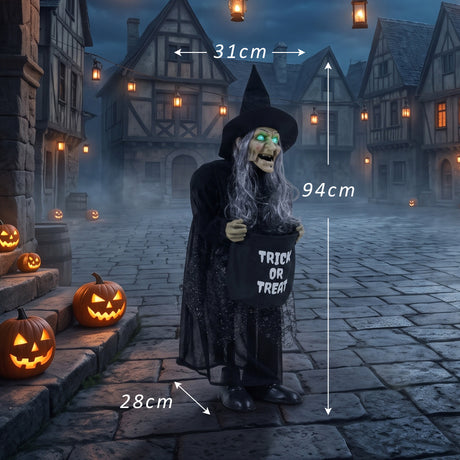 Polyester Halloween Animated Witch 94cm High - Velmora