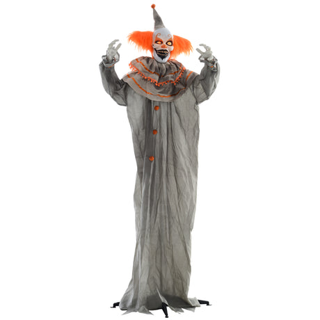 Polyester Halloween Clown 183cm High With Glowing Eyes - Velmora