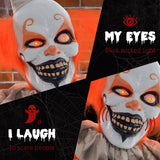 Polyester Halloween Clown 183cm High With Glowing Eyes - Velmora