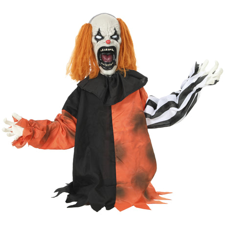 Polyester Halloween Face Changing Clown 85cm High With Glowing Eyes - Velmora