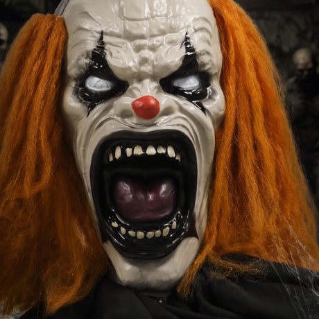 Polyester Halloween Face Changing Clown 85cm High With Glowing Eyes - Velmora
