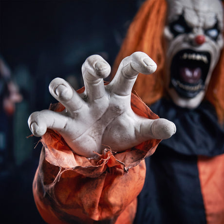 Polyester Halloween Face Changing Clown 85cm High With Glowing Eyes - Velmora