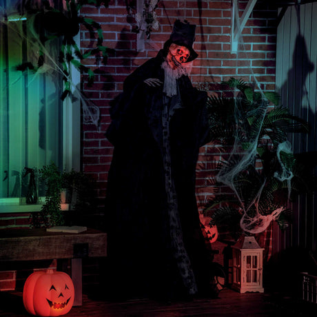 Polyester Halloween Ghost Bridegroom 189cm High With Glowing Eyes - Velmora