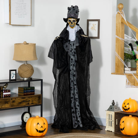 Polyester Halloween Ghost Bridegroom 189cm High With Glowing Eyes - Velmora