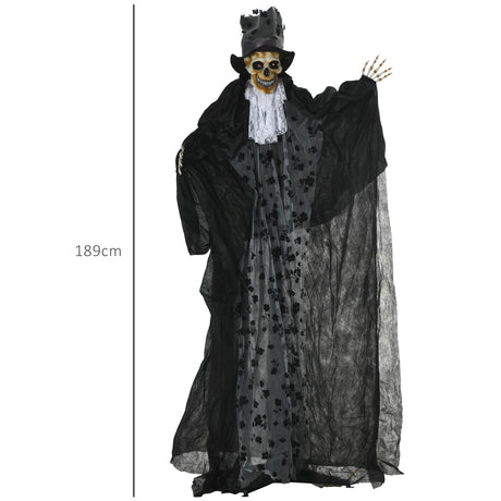 Polyester Halloween Ghost Bridegroom 189cm High With Glowing Eyes - Velmora
