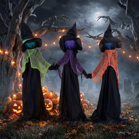 Polyester Halloween Witch Holding Hands 120cm High - Velmora