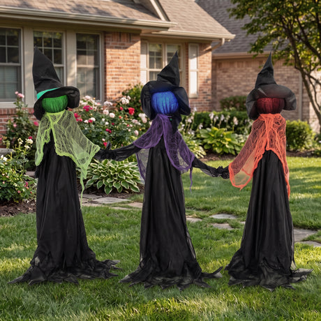 Polyester Halloween Witch Holding Hands 120cm High - Velmora