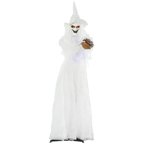 Polyester Halloween Witch Holding Pumpkin Head 189cm High - Velmora