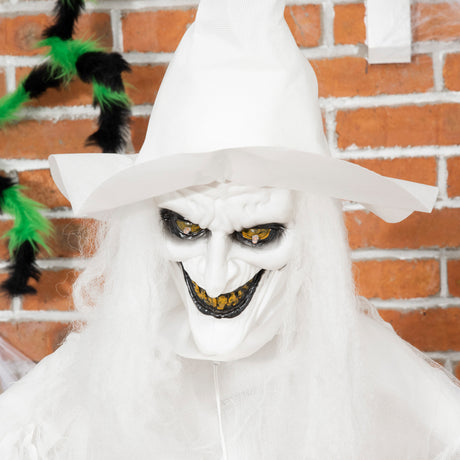 Polyester Halloween Witch Holding Pumpkin Head 189cm High - Velmora