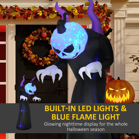 Polyester Inflatable Halloween Ghost 210cm High With LED - Velmora
