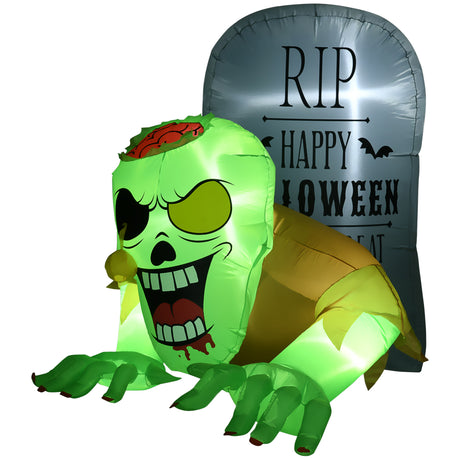 Polyester Inflatable Halloween Ghost and Tombstone 180cm High With LED - Velmora