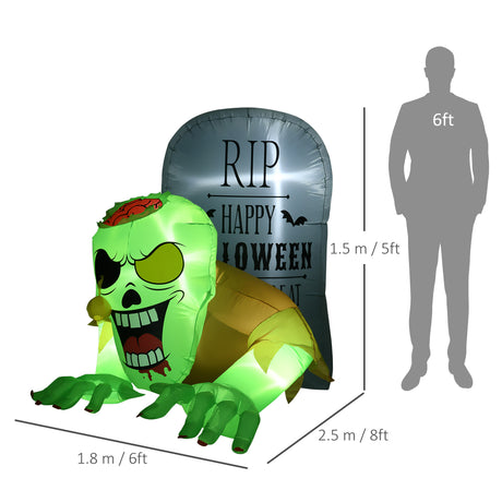 Polyester Inflatable Halloween Ghost and Tombstone 180cm High With LED - Velmora