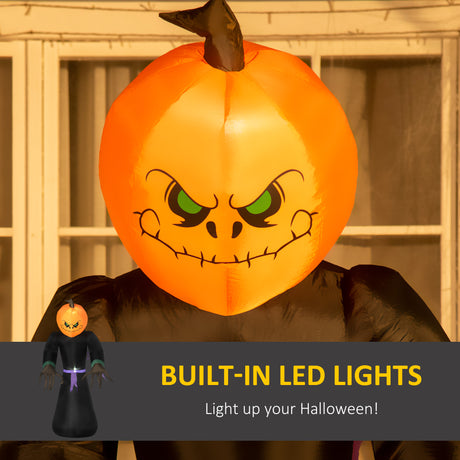 Polyester Inflatable Halloween Ghost Head Monster Vampire 210cm High With LED - Velmora