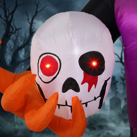 Polyester Inflatable Halloween Headless Skeleton 185cm High With LED - Velmora