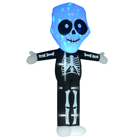 Polyester Inflatable Halloween Skeleton 300cm High With LED - Velmora