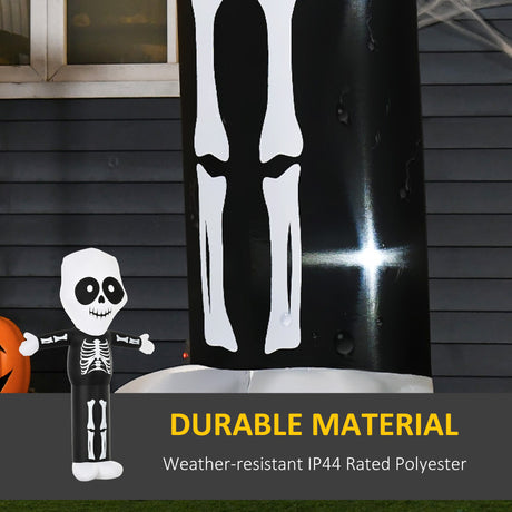 Polyester Inflatable Halloween Skeleton 300cm High With LED - Velmora