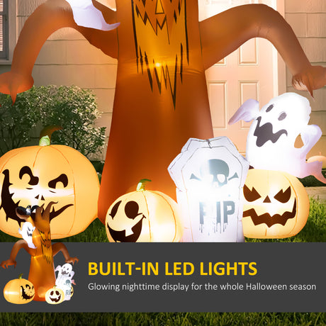 Polyester Inflatable Halloween Tree 240cm High With LED - Velmora