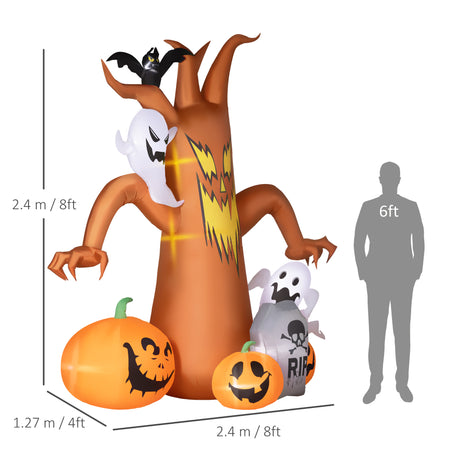Polyester Inflatable Halloween Tree 240cm High With LED - Velmora