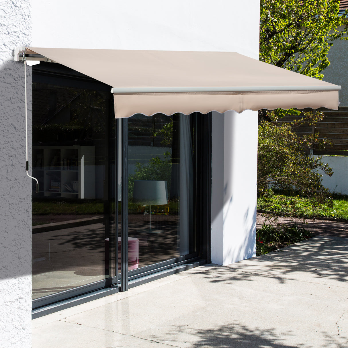 Polyester Manual Awning 295cm Wide x 250cm Depth - Velmora