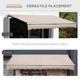 Polyester Manual Awning 295cm Wide x 250cm Depth - Velmora