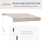 Polyester Manual Awning 295cm Wide x 250cm Depth - Velmora