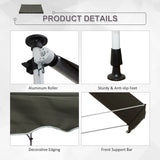 Polyester Manual Awning 300cm Wide x 175cm Depth - Velmora