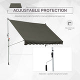 Polyester Manual Awning 300cm Wide x 175cm Depth - Velmora