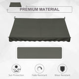 Polyester Manual Awning 300cm Wide x 175cm Depth - Velmora