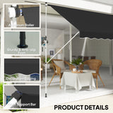 Polyester Manual Awning 300cm Wide x 175cm Depth - Velmora