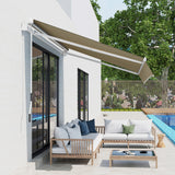 Polyester Manual Retractable Awning 250cm Wide x 200cm Depth - Velmora