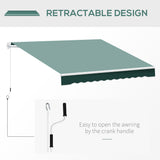 Polyester Manual Retractable Awning 250cm Wide x 237cm Depth - Velmora