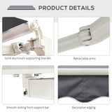 Polyester Manual Retractable Awning 250cm Wide x 237cm Depth - Velmora