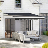 Polyester Manual Retractable Awning 250cm Wide x 237cm Depth - Velmora